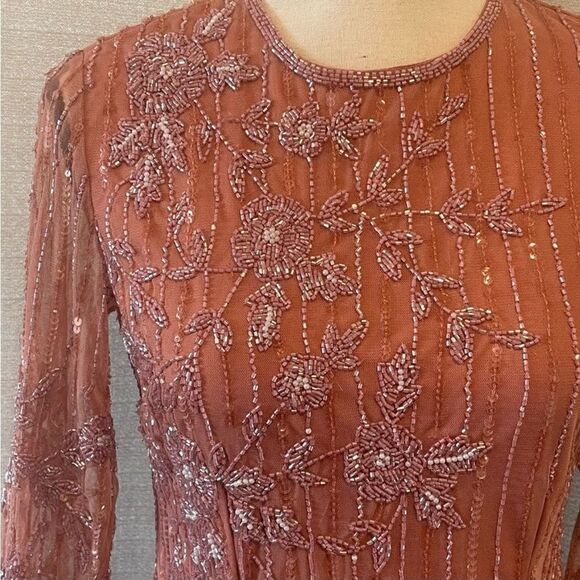 Mac Duggal embellished high neck illusion long sleeve gown 11136 NWT 12 - Picture 8 of 12